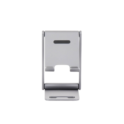Soporte para Teléfono Celular de Aluminio | Angulo Ajustable | Amplia Compatibilidad con dispositivos de 4.7'' a 7.9'' | Antideslizante | Antiarañazos | Plegable | Color Gris.