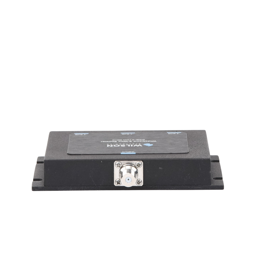 Divisor de potencia de 3 vías para la distribución de señal a tres antenas de servicio | 4.8 dB de pérdida por puerto | Conectores F hembra