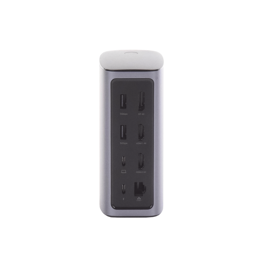 HUB USB-C (Docking Revodok Pro) 12 en 1 | 2 USB-A 3.0 | 1 USB-C PD Carga 100W | 1 USB-A 3.1 | 1 USB-C 3.1 | HDMI 4K | HDMI 8K Ultra HD | Display Port 4K | RJ45 (Gigabit) | Lector Tarjeta SD + Micro SD (TF) | Jack Audio 3.5mm.