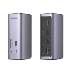 HUB USB-C (Docking Revodok Pro) 12 en 1 | 2 USB-A 3.0 | 1 USB-C PD Carga 100W | 1 USB-A 3.1 | 1 USB-C 3.1 | HDMI 4K | HDMI 8K Ultra HD | Display Port 4K | RJ45 (Gigabit) | Lector Tarjeta SD + Micro SD (TF) | Jack Audio 3.5mm.