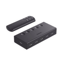 Conmutador HDMI 5X1 | 4K@60Hz | HDMI 2.0, 1.4 | HDCP 2.2, 1.4 | VRR | Dynamic HDR | 3D | CEC | EDID | IR 10 Metros (32.81 Pies) | 18Gbps | Cambio Manual y por Control Remoto | Incluye Cable de Alimentación USB