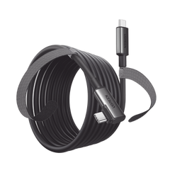 Cable USB-C a USB-C (Cable Link) | 5 metros (16 pies) |  Transferencia de Alta Velocidad | Carga Rápida | Un Extremo Angulado | Caja de Aluminio | Nylon Trenzado.