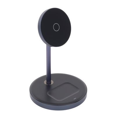 Soporte de Carga Inalámbrica | 3 en 1 | Compatible con MagSafe | Perfecto para iPhone y  AirPods | Carga Rápida Adaptativa /Simultanea | Múltiples Protecciones | Luz Indicadora LED | Aleación de Aluminio | Incluye Cable