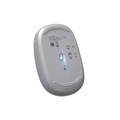 Mouse Inalámbrico 2.4G 800/1200/1600/2400 DPI | Función de 3 botones | Alcance 10m | Silencioso |  Ergonómico | Anti-caída y Anti-interferencias | Batería Alcalina AA incluida  | Color Grey.
