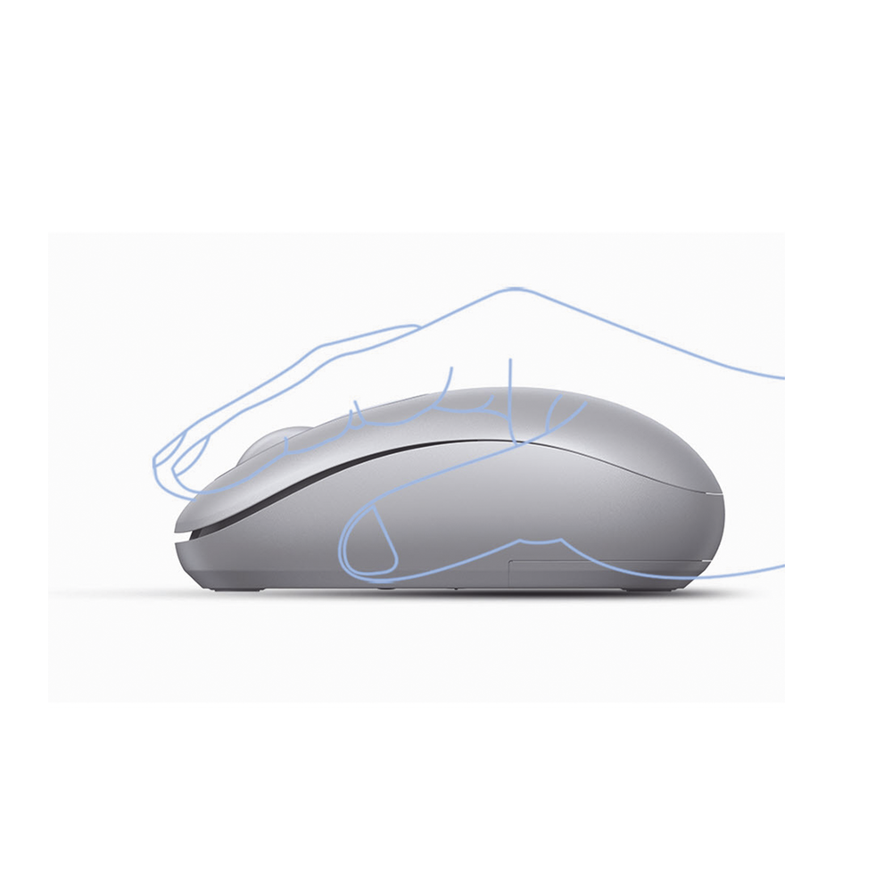 Mouse Inalámbrico 2.4G 800/1200/1600/2400 DPI | Función de 3 botones | Alcance 10m | Silencioso |  Ergonómico | Anti-caída y Anti-interferencias | Batería Alcalina AA incluida  | Color Grey.
