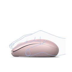 Mouse Inalámbrico 2.4G 800/1200/1600/2400 DPI | Función de 3 botones | Alcance 10m | Silencioso |  Ergonómico | Anti-caída y Anti-interferencias | Batería Alcalina AA incluida  | Color Dusty Pink.