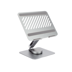 Soporte Giratorio de Aluminio para Laptop | Giratorio 360° | Función de Bloqueo | Soporta Laptops de 10 a 17.3''| Capacidad de Carga 5Kg | Excelente Estabilidad | Diseño Ergonómico | Altura y Angulo Ajustable | Plegable y Port&amp