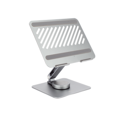 Soporte Giratorio de Aluminio para Laptop | Giratorio 360° | Función de Bloqueo | Soporta Laptops de 10 a 17.3''| Capacidad de Carga 5Kg | Excelente Estabilidad | Diseño Ergonómico | Altura y Angulo Ajustable | Plegable y Port&amp
