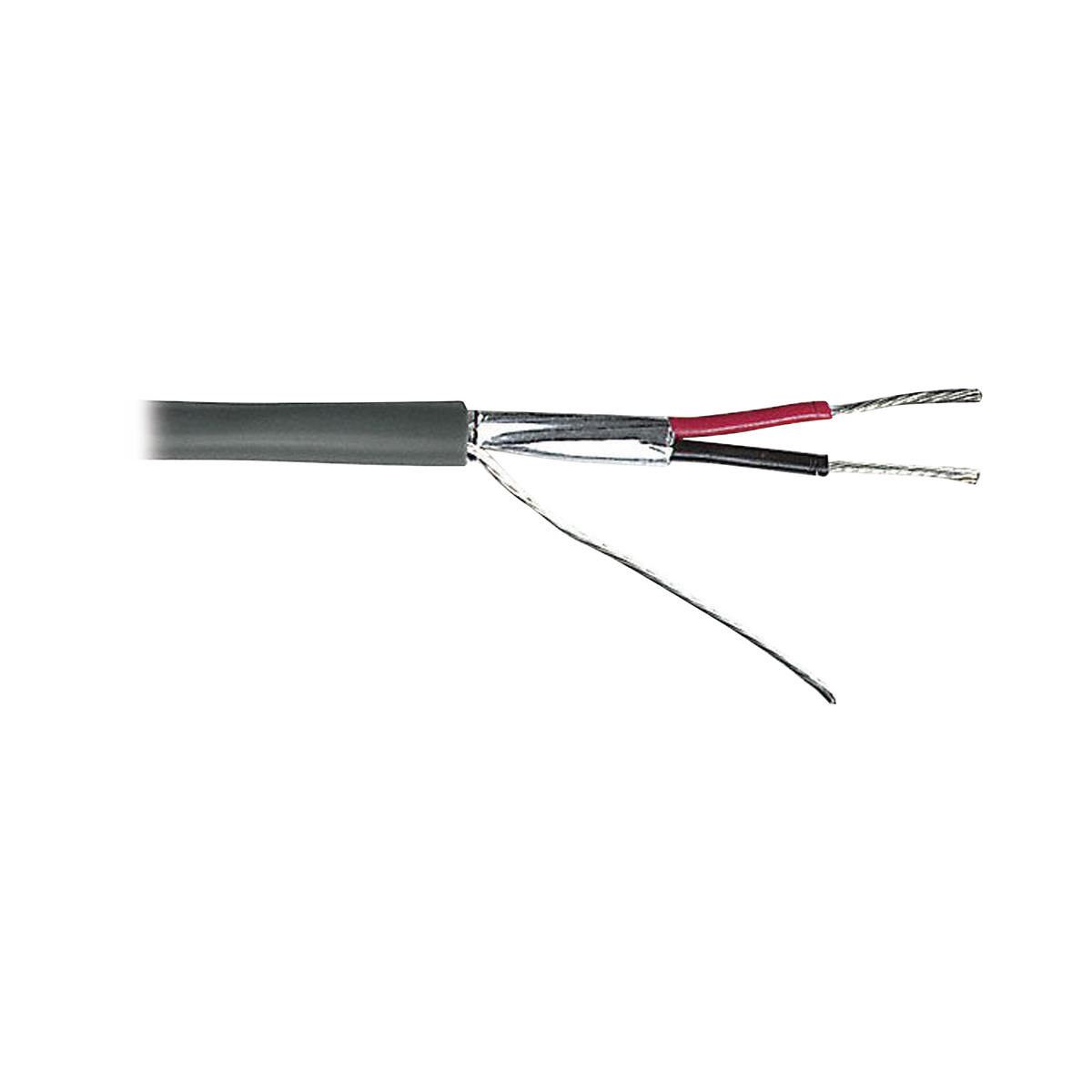 Cable 2 x 18 AWG / Blindado / 305 Metros (1000 Pies) / Riser / UL / Color Gris / Hecho en México