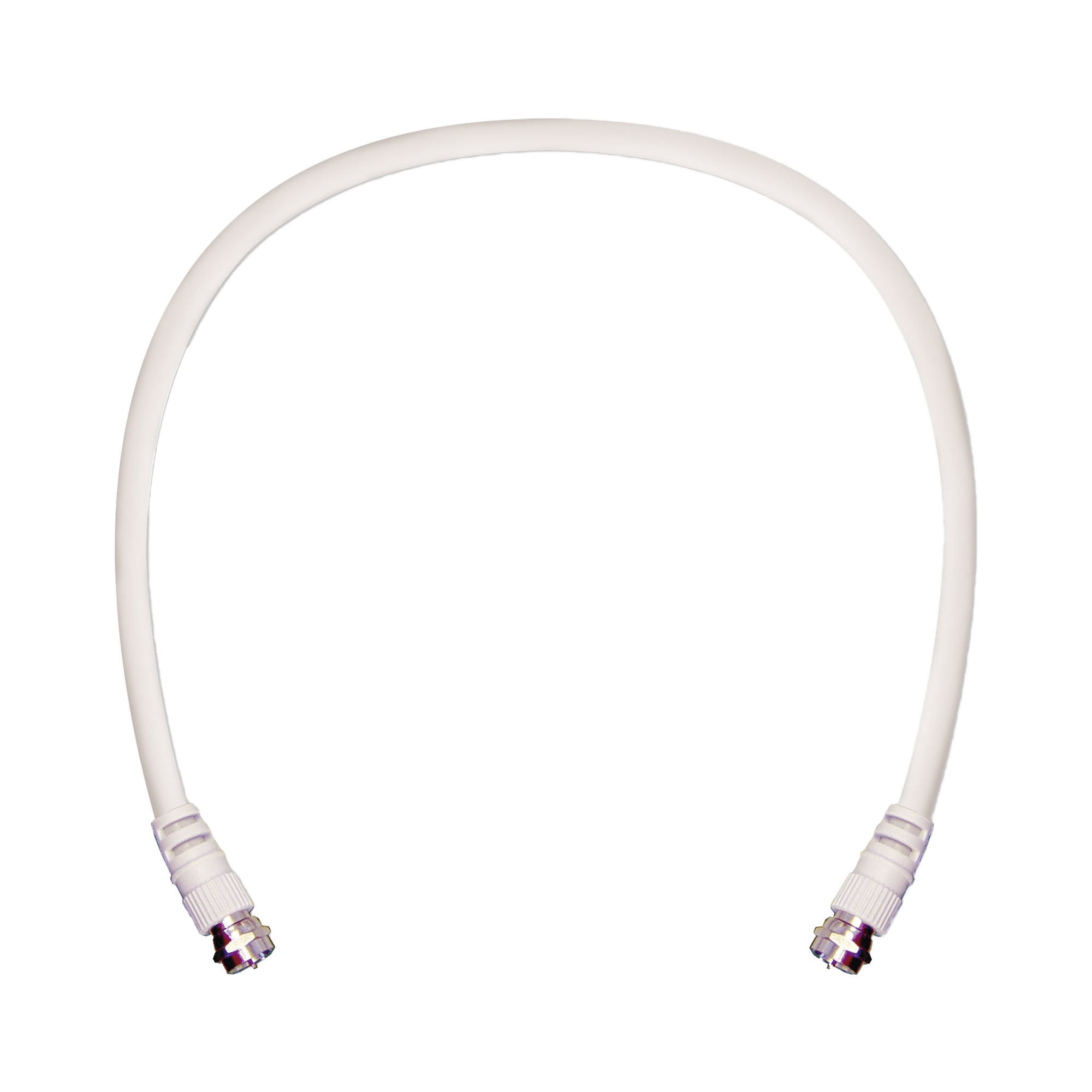 Jumper Coaxial con Cable Tipo RG-6 en Color Blanco de 60.96 Centímetros (24 Pulgadas) de Longitud y Conectores F Macho en Ambos Extremos. 75 Ohm de Impedancia.