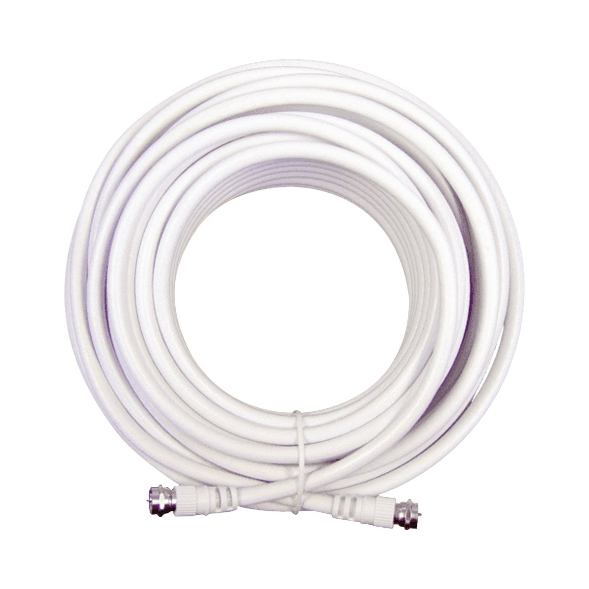 Jumper Coaxial con Cable Tipo RG-6 en Color Blanco de 6.09 Metros (20 Pies) de Longitud y Conectores F Macho en Ambos Extremos. 75 Ohm de Impedancia.