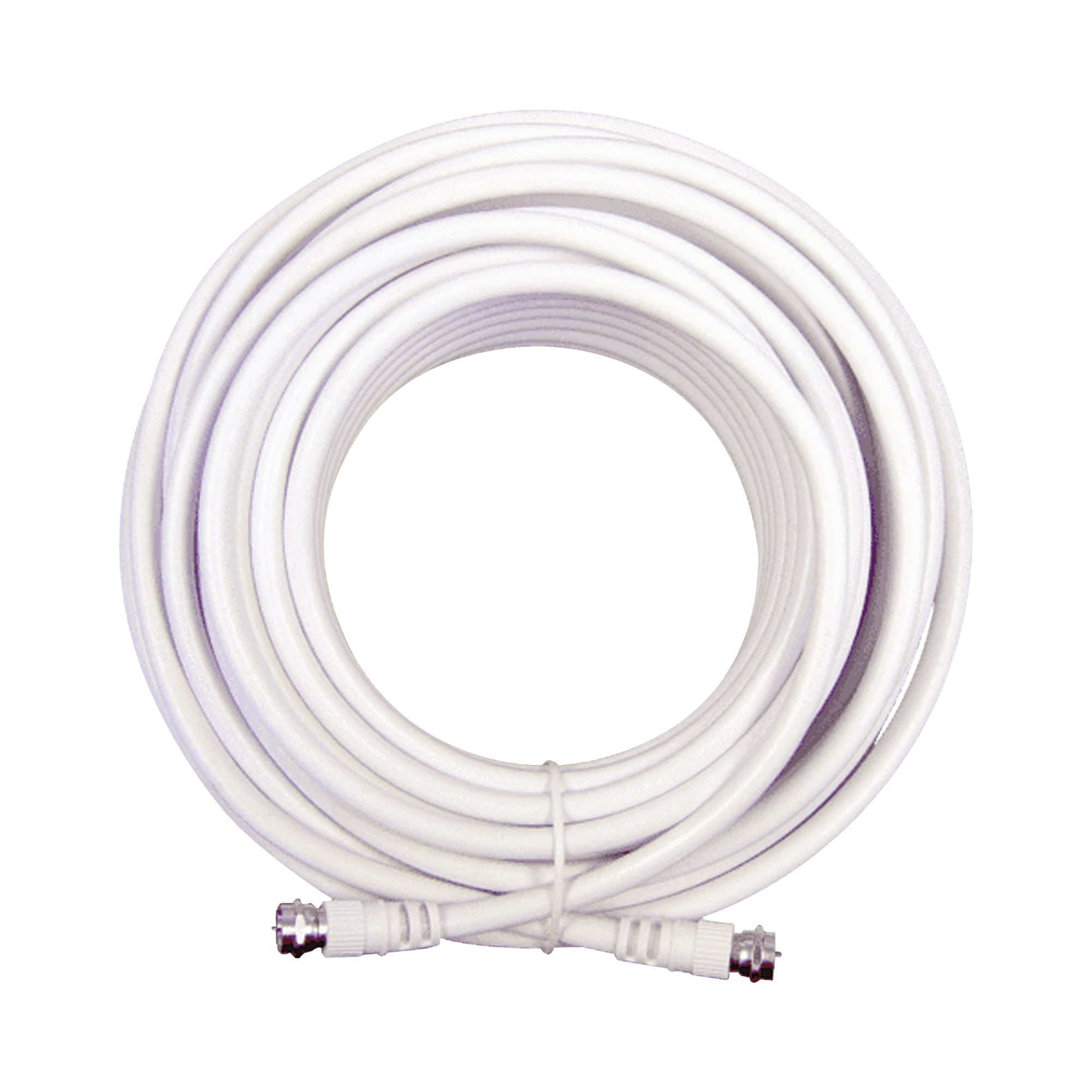 Jumper Coaxial con Cable Tipo RG-6 en Color Blanco de 15.24 Metros (50 Pies) de Longitud y Conectores F Macho en Ambos Extremos. 75 Ohm de Impedancia.
