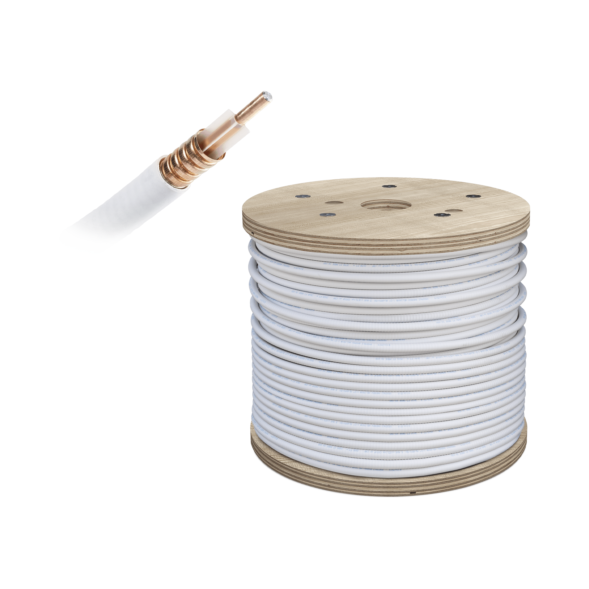 Carrete de Cable Coaxial PLENUM de Baja Perdida WILSON de 1/2. 50 Ohm de Impedancia. Carrete de 152.4 Metros (500 Pies)