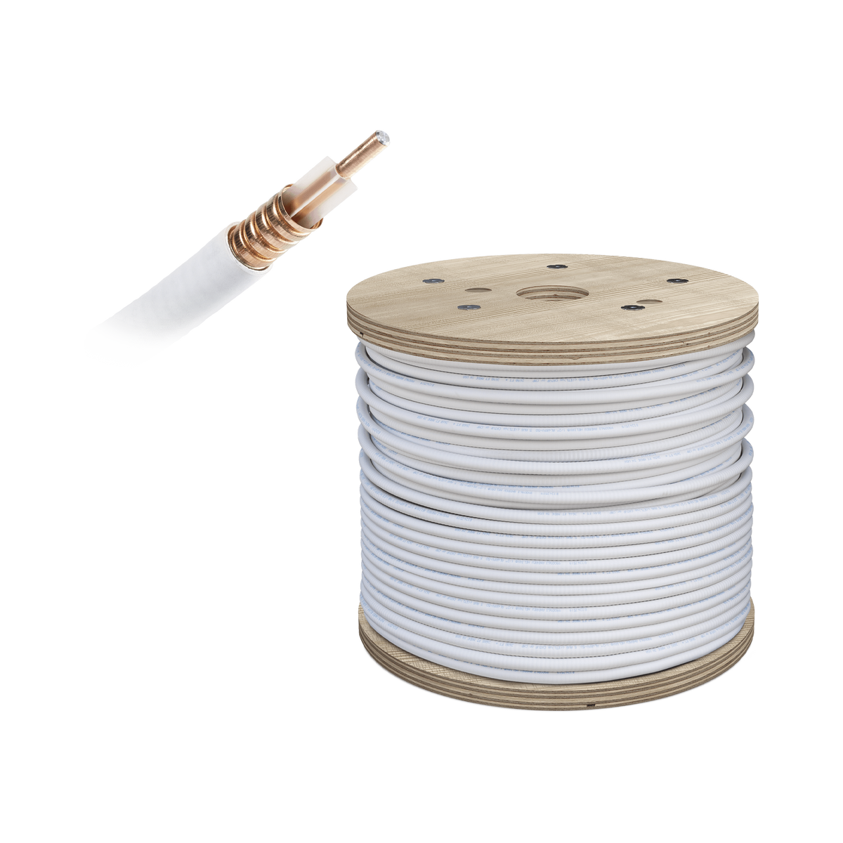 Carrete de Cable Coaxial PLENUM de Baja Perdida WILSON de 1/2. 50 Ohm de Impedancia. Carrete de 152.4 Metros (500 Pies)