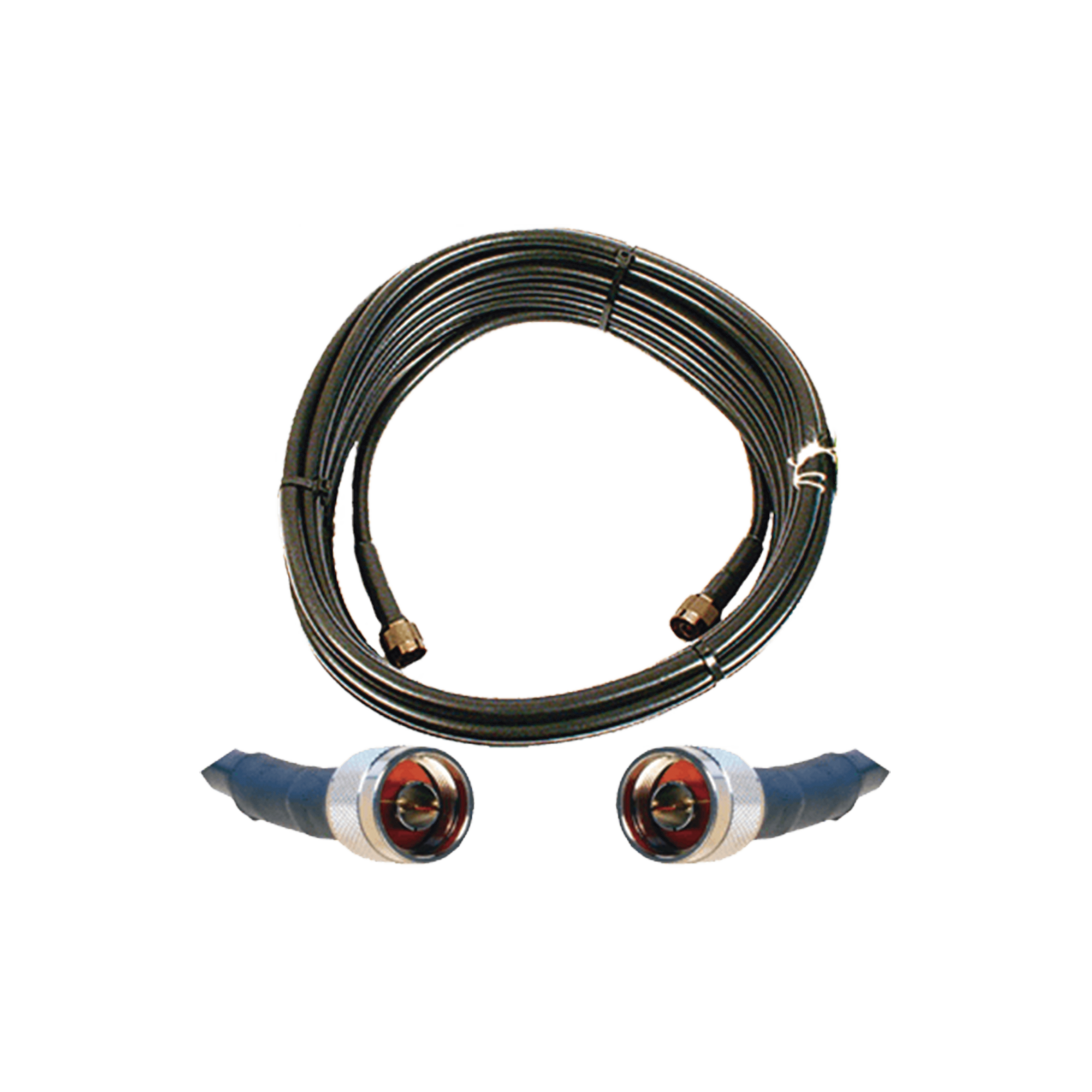 Jumper Coaxial de 50 Ohm con Cable Wilson-400 | Conector N Macho en los Extremos | 15.24 Metros (50 Pies) de Longitud.