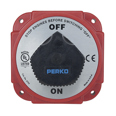 Interruptor Desconexión Batería 9703 con Desconexión Campo Alternador, 480 Amperios Continuos, 1200 Amperios Intermitentes, 6-32 VDC, Terminales 1/2 Pulgada, Montaje Marino
