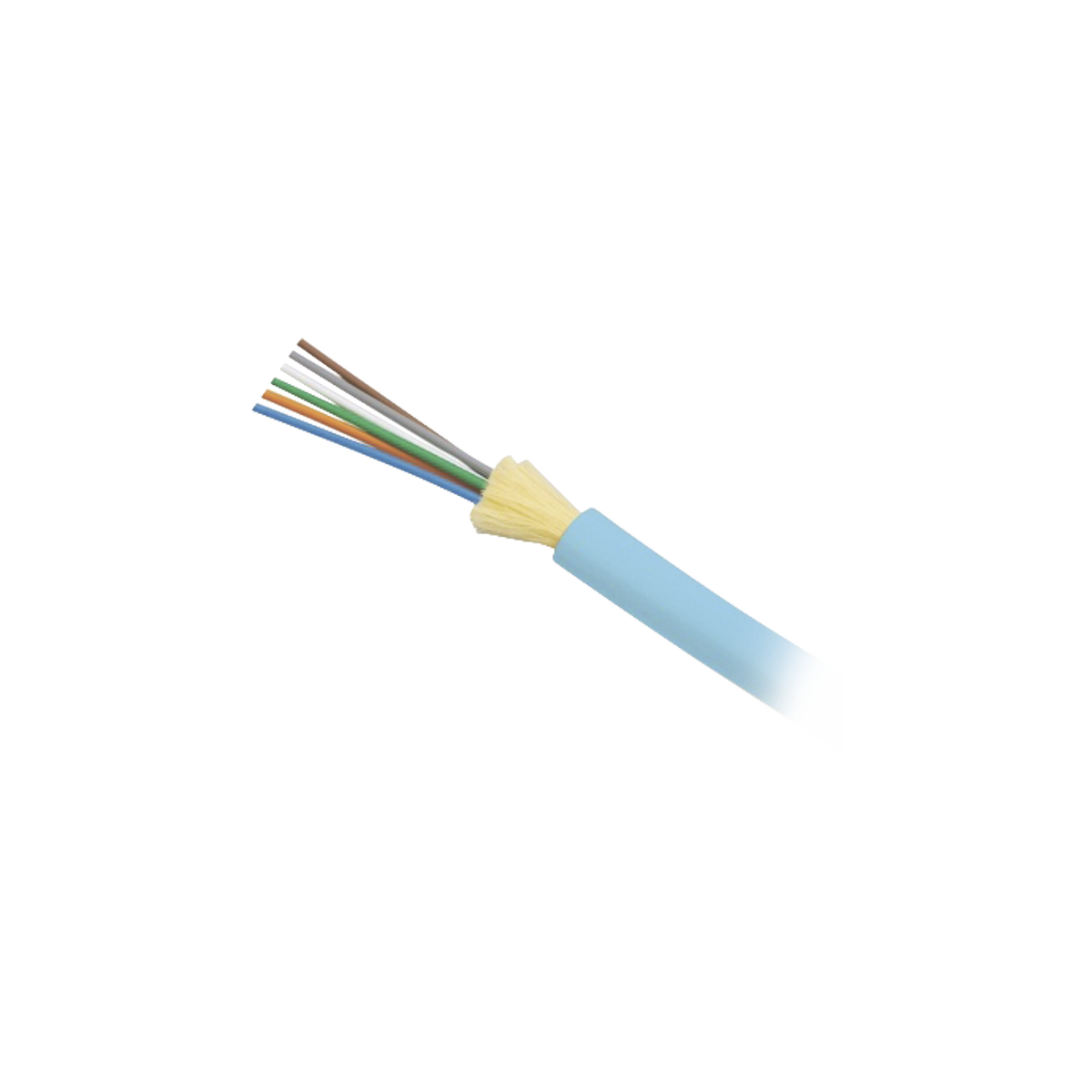 Cable de Fibra Óptica de 6 Hilos, Interior, Tight Buffer, No Conductiva (Dieléctrica), Plenum, Multimodo OM3 50/125 Optimizada, 1 Metro (3.28 Pies)