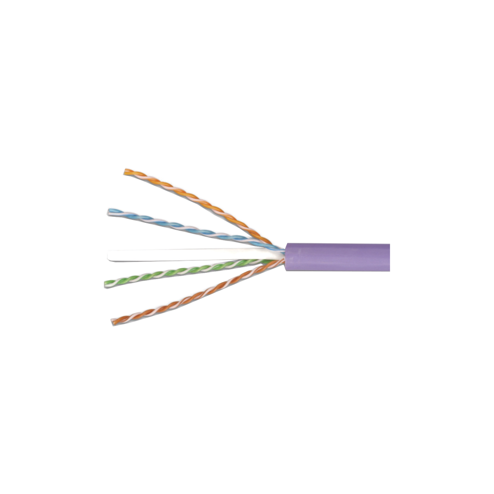 Bobina de Cable UTP Reelex, de 4 Pares, Desempeño Cat6, LS0H (Bajo Humo, Cero Halógenos), Color Violeta, 24 AWG, 305 Metros (1000 Pies)