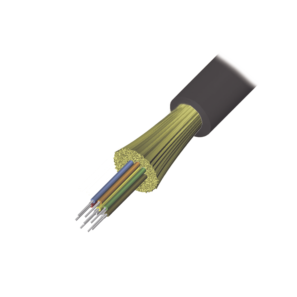 Cable de Fibra Óptica de 6 Hilos, Interior/Exterior, Tight Buffer, No Conductiva (Dieléctrica), LS0H, Multimodo OM4 50/125 Optimizada, 1 Metro (3.28 Pies)