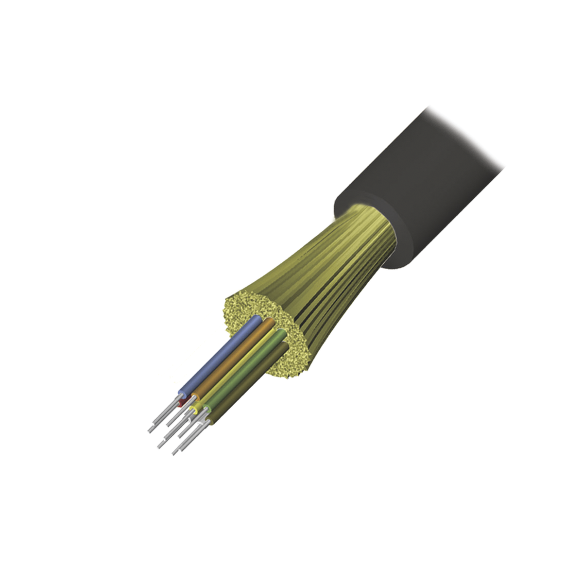 Cable de Fibra Óptica de 12 Hilos, Interior/Exterior, Tight Buffer, No Conductiva (Dieléctrica), LS0H, Multimodo OM4 50/125 Optimizada, 1 Metro (3.28 Pies)