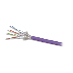 Bobina de Cable Blindado S/FTP de 4 pares, Cat7A, Inmune a Ruido e Interferencias, LS0H (Bajo humo, Cero Halógenos), Color Violeta, 305 m