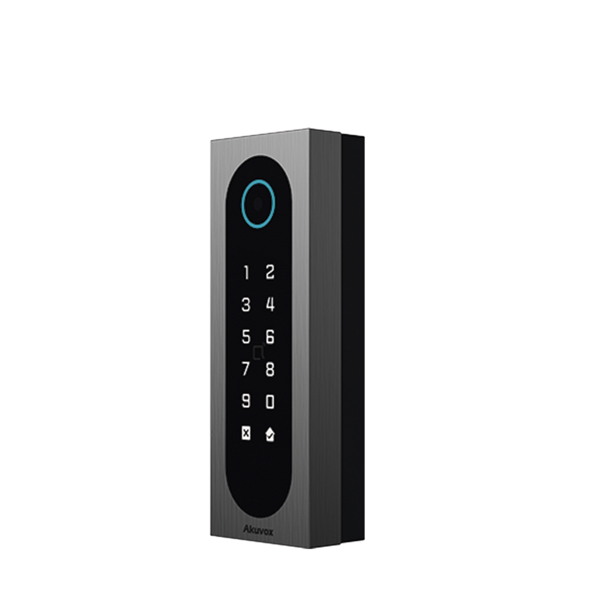 Control de Acceso Slim Akuvox A08S / Aluminio y Vidrio Templado / IP65 & IK09 / Capacidad para 20,000 Tarjetas / Métodos de Acceso Multi (QR, Bluetooth, PIN, RFID) / Soporta Wiegand / 1 Salida de Relay