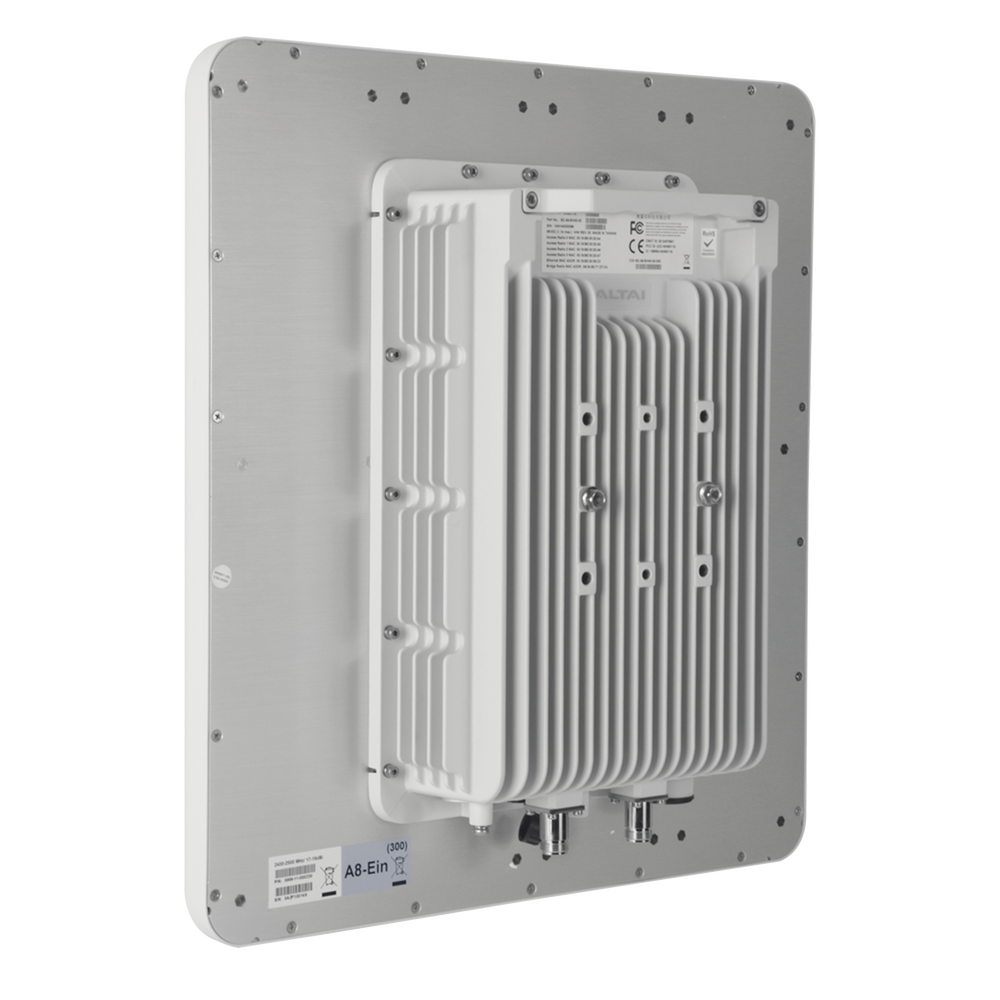 Punto de Acceso WiFi, PTP y PTMP Doble Banda Simultanea, Ideal Para Industria 4.0, Hasta 1.7 Km de Cobertura WiFi, Antena Sectorial MIMO 8x8 Integrada de 100° de Apertura en 2.4 GHz, MIMO 2x2 Conectorizado en 5 GHz.
