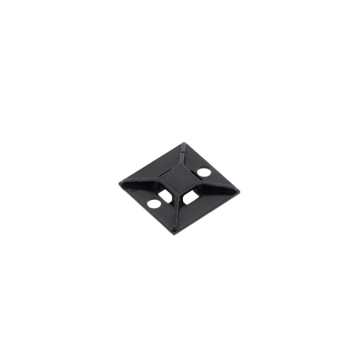 Montaje-Sujetador Para Cable de 4 vías, con Adhesivo Acrilico, 25.4 x 25.4mm (1in x 1in), Color Negro, Uso en Exterior, 1 pieza