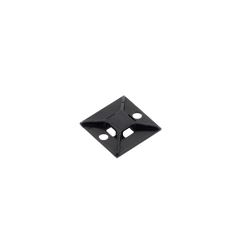 Montaje-Sujetador Para Cable de 4 vías, con Adhesivo Acrilico, 25.4 x 25.4mm (1in x 1in), Color Negro, Uso en Exterior, 1 pieza