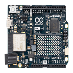 ARDUINO UNO REV4 WIFI, Retrocompatible con la UNO R3, la Arduino UNO R4 WiFi incluye una matriz LED 12x8 para interfaz mejorada y destaca por su conectividad y mayor potencia de procesamiento