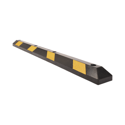 Tope Vehicular P / Estacionamiento / 183cm / Color Negro-Amarillo / 8 Franjas Reflejantes.