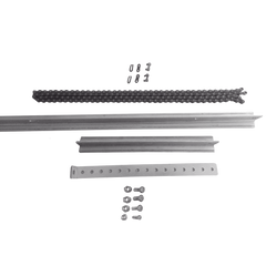 Extensión de Riel Tipo T para Portones / 1 Metro / Cadena de Alta Resistencia 2 mts / Conector Modular para Múltiples Secciones / Compatible con ACCESSRAILT3 / Bracket y Tornillería Incluidos