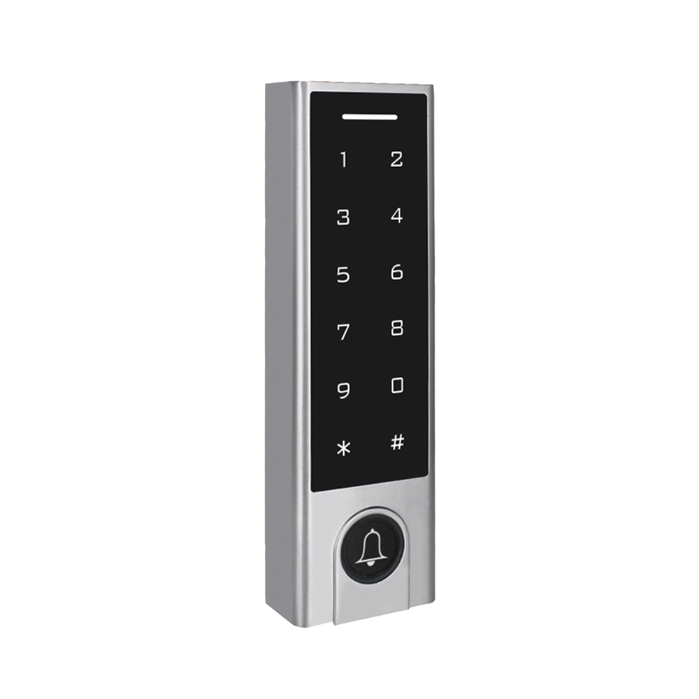 Mini Controlador de Acceso con Teclado Inalámbrico / Cuenta con Botón de Salida Inalámbrico / Soporta Tarjeta y Contraseña / Cuenta con Botón de Timbre