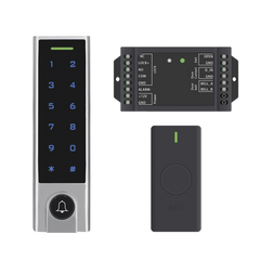 Mini Controlador de Acceso con Teclado Inalámbrico / Cuenta con Botón de Salida Inalámbrico / Soporta Tarjeta y Contraseña / Cuenta con Botón de Timbre