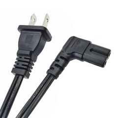Cable de Alimentación Eléctrica para 120-240 Vca / 1 Metro / 2 Clavijas tipo Americano / Conector en Forma tipo L