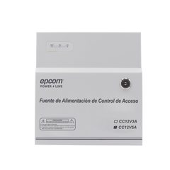 Fuente de Poder / 1 Salida 11-15 Vcc /  5 A / Temporizador Integrado / Con Capacidad de Batería de Respaldo / Requiere Batería / Aplicaciones en sistemas de control de Acceso