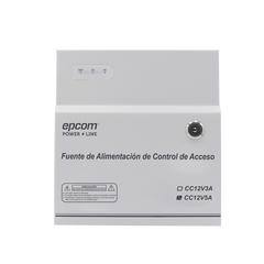 Fuente de Alimentación / 1 Salida 11-15 Vcc /  5 A / Temporizador Integrado / Con Capacidad de Batería de Respaldo / Requiere Batería / Aplicaciones en sistemas de control de Acceso