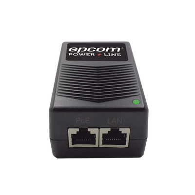 Adaptador de pared / Inyector PoE / 24 Vcc / 1 A / Controlado por chip IC / Protección contra OV, OC, SC, UV/  Fácil de instalar