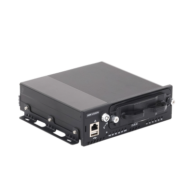 NVR Móvil de 4 Canales de 2 Megapixel / 4 PoE + 4 vía Switch Extendible / 2 Bahías de Disco Duro / Incluye Modulo GPS / conector RJ45