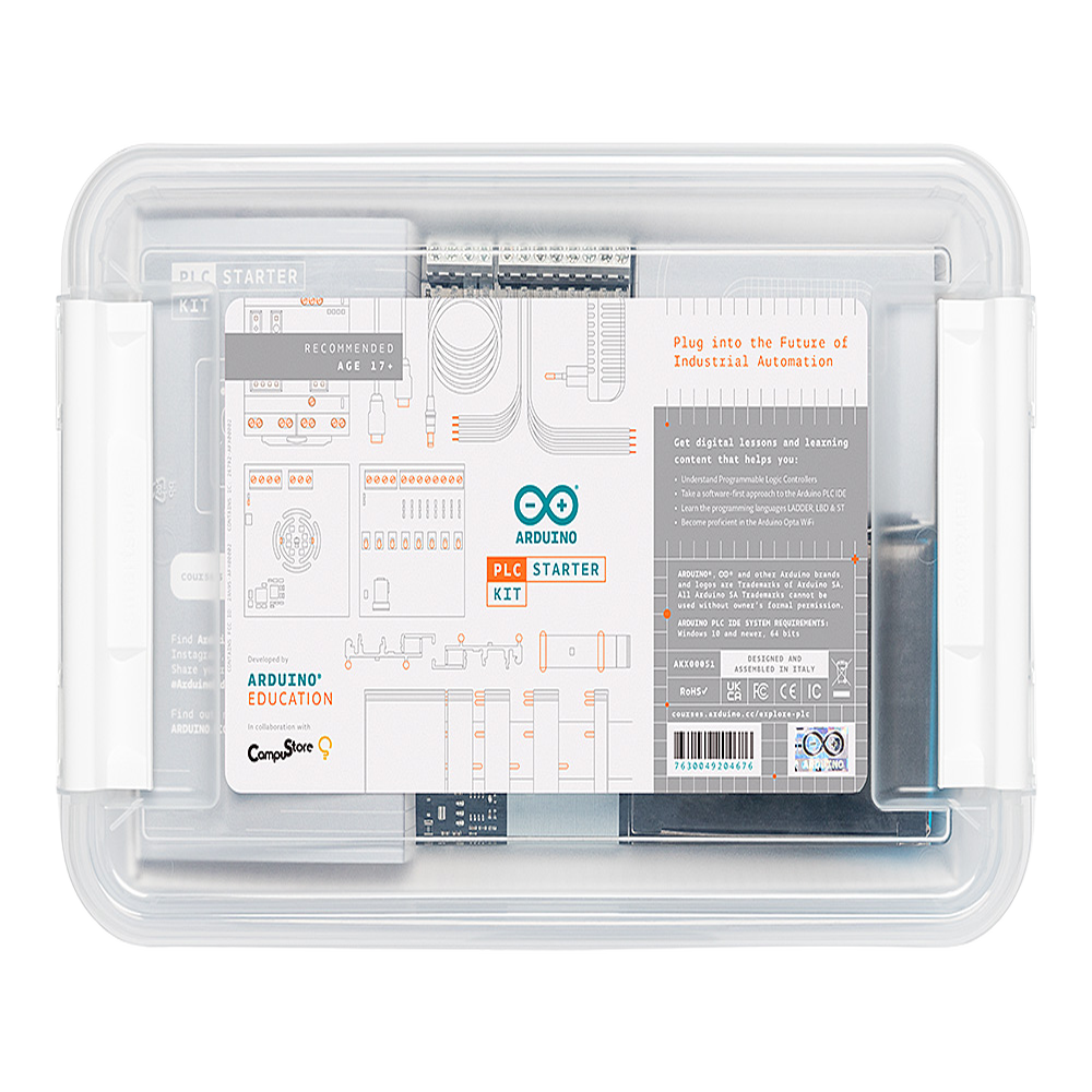 PLC Industrial Arduino Opta / Micro PLC IoT / Dual-core STM32H747XI / 8 Entradas Analógicas-Digitales / 4 Relés 10A / Ethernet + RS485 + WiFi-BLE / Programación Arduino + IEC-61131-3 / IP20