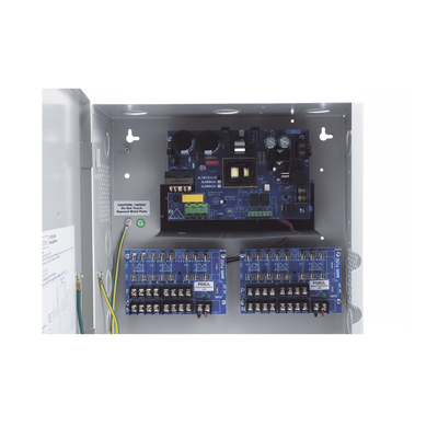 12 Vcc @ 10 A / Fuente tipo control / 16 salidas / capacidad de baterías de respaldo / Requiere batería.