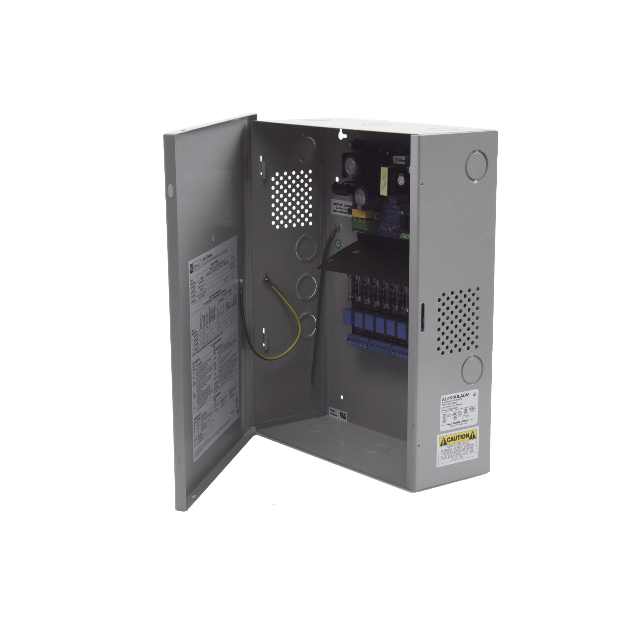 Fuente de Poder con Respaldo, 12 o 24 Vcc, 4 A, 48 W, 8 Salidas, Para Control de Acceso, Entrada 115 Vca