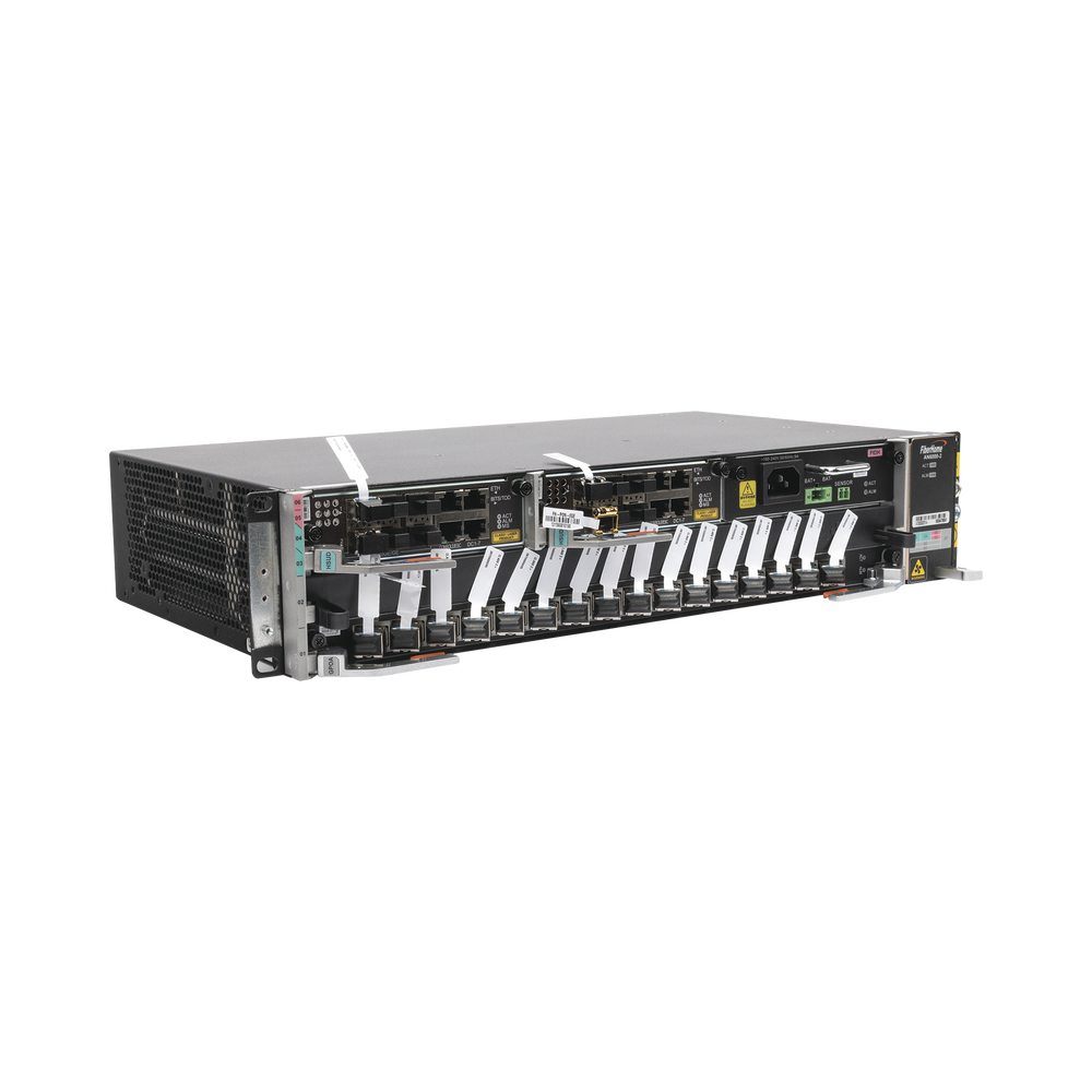 OLT Carrier Class Modular GPON, 2 Ranuras, Incluye 1 Tarjeta GPOA de 16 puertos GPON, 1 Fuente de CA, 2 UR, Gestión por UNM2000, CLI, Incluye Instalación de Software UNM2000, (Interoperabilidad con ONU´s de Terceros sin Costo)