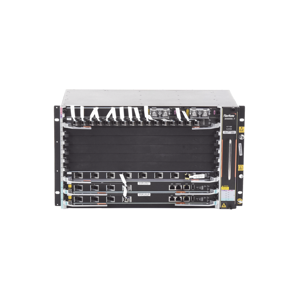 OLT Carrier Class Modular GPON, 6 Ranuras de Servicio, Incluye 1 Tarjeta de Servicio 16 puertos GPON, crecimiento hasta 96 puertos GPON, 6 UR, Gestión por UNM2000, CLI, (Incluye Instalación de software UNM2000)
