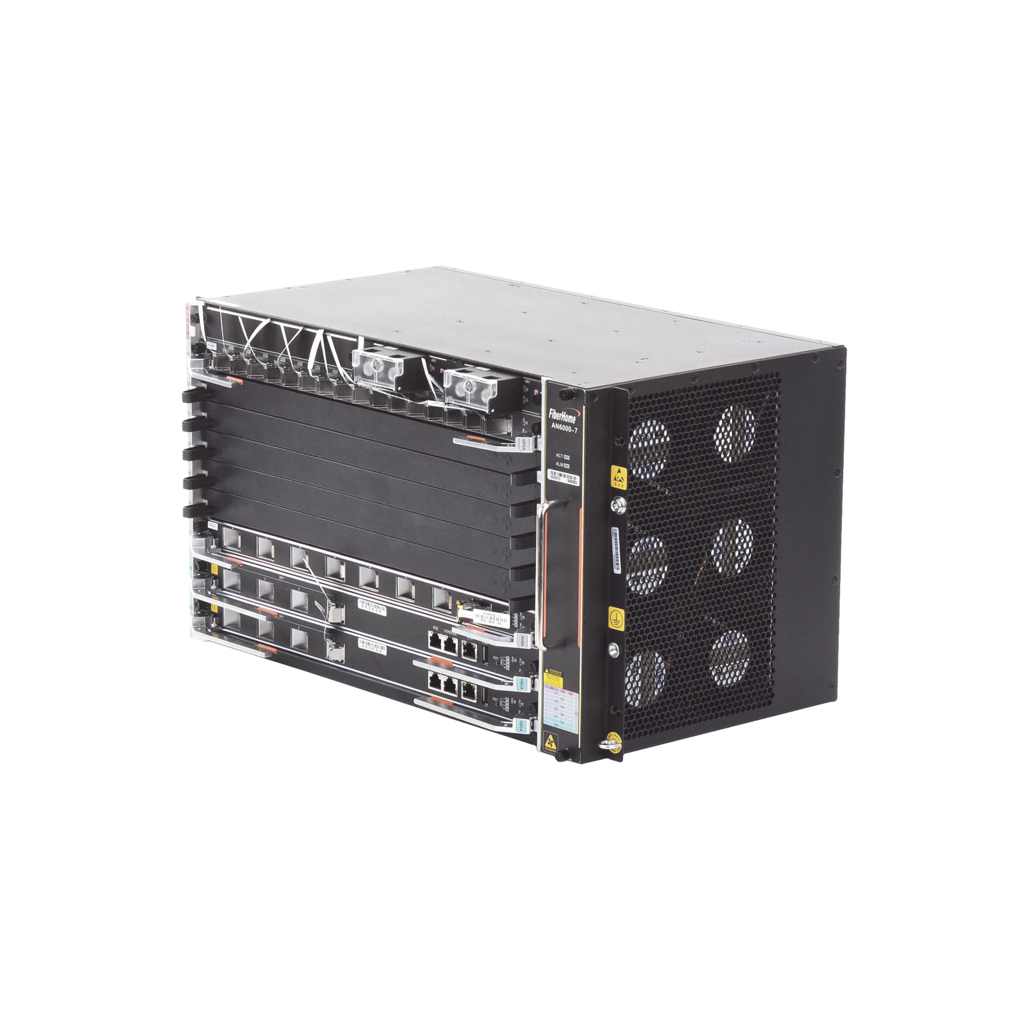 OLT Carrier Class Modular GPON, 6 Ranuras de Servicio, Incluye 1 Tarjeta de Servicio 16 puertos GPON, crecimiento hasta 96 puertos GPON, 6 UR, Gestión por UNM2000, CLI, (Incluye Instalación de software UNM2000)