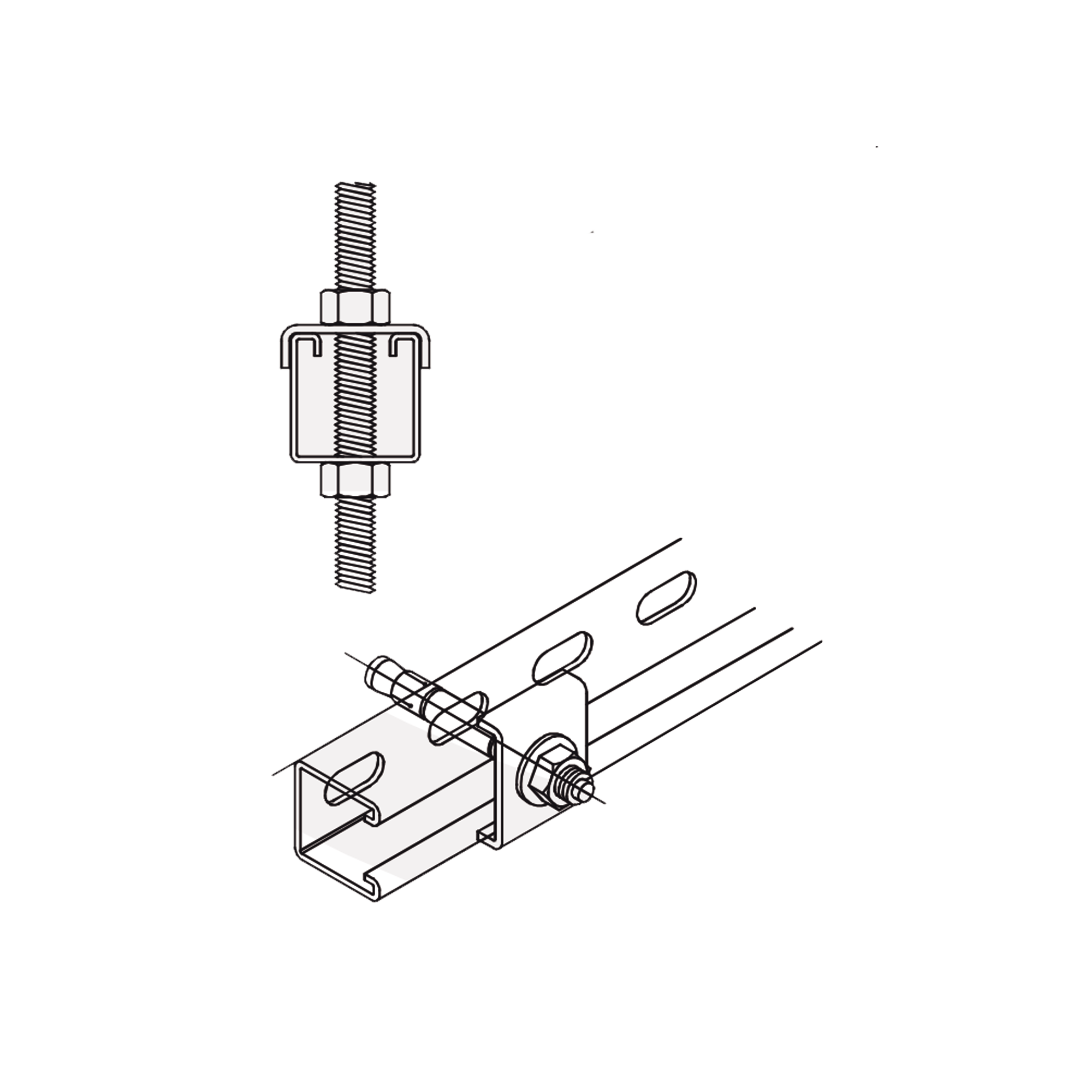 Tope Unicanal  "U" para Tornillo de  3/8" ( 9.5 mm ).