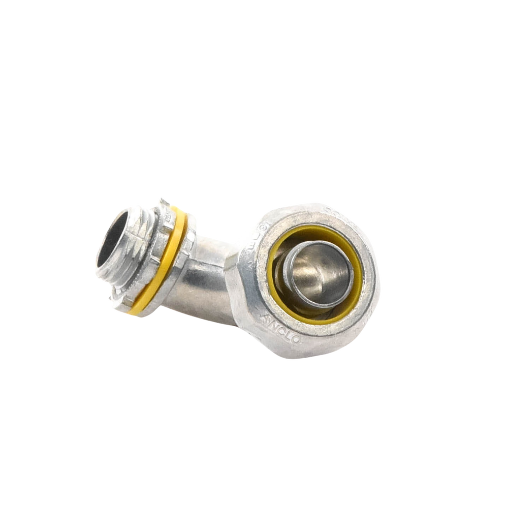 Conector Curvo para tubo tipo Liquidtight de 1/2"  (13 mm). Compatible con ANC-COT12.