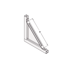 Base Rectangular con 2 perforaciones para Perfil Sencillo.