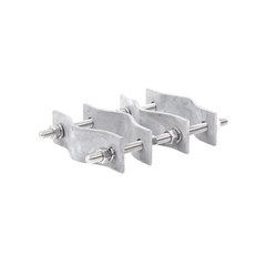 Juego de Dos Abrazaderas Dobles para Mástiles de 3.8 a 8.9 cm, con Separación entre centros de 12 cm.