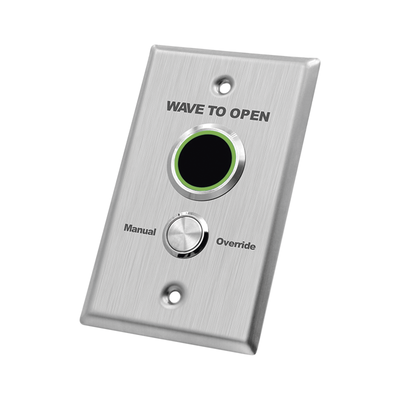Botón de Salida Doble con Aro Iluminado/ IP65 / Diseño Estético / Temporizador y Distancia Ajustable / Botón Sin Contacto y Botón de Contacto en uno solo